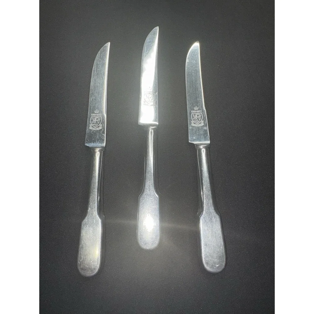 Set 3 Kirk & Matz‎ Classic Steak Knives Forged Stainless Sheffield England Rare